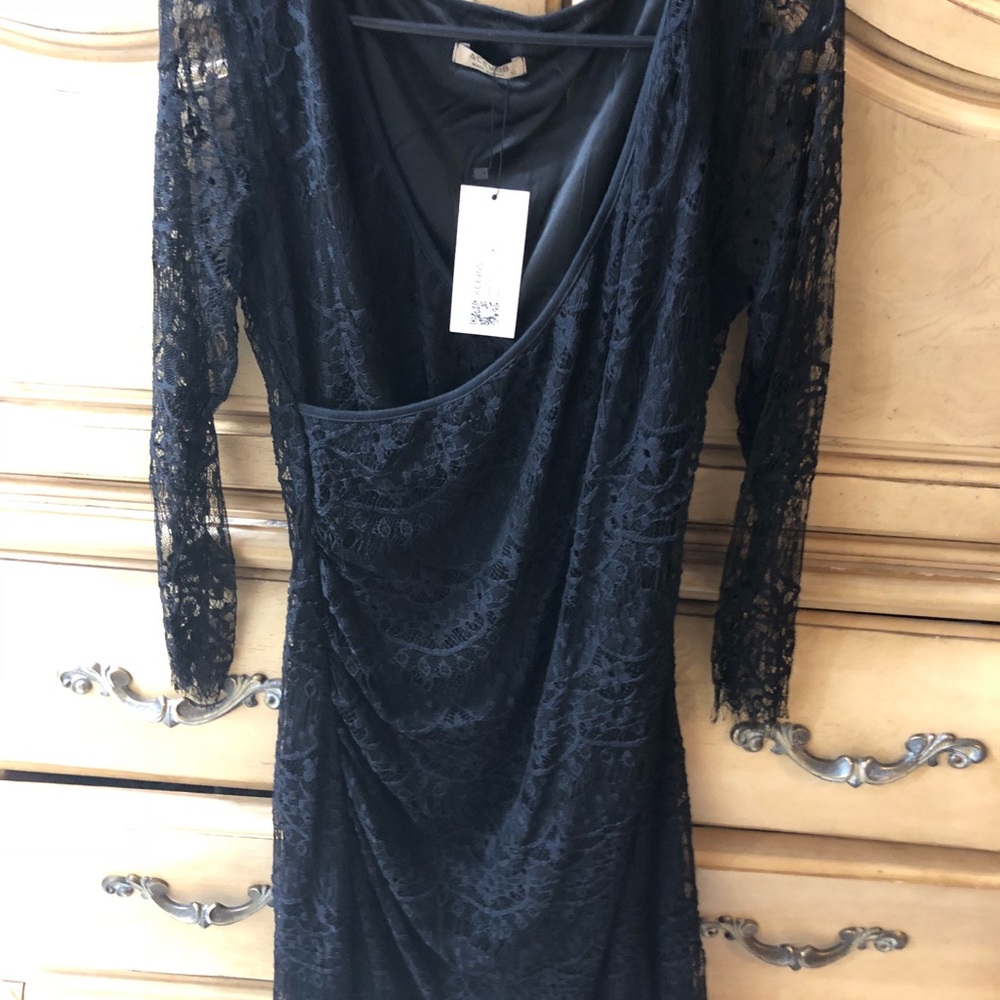 Black lace cocktail dress